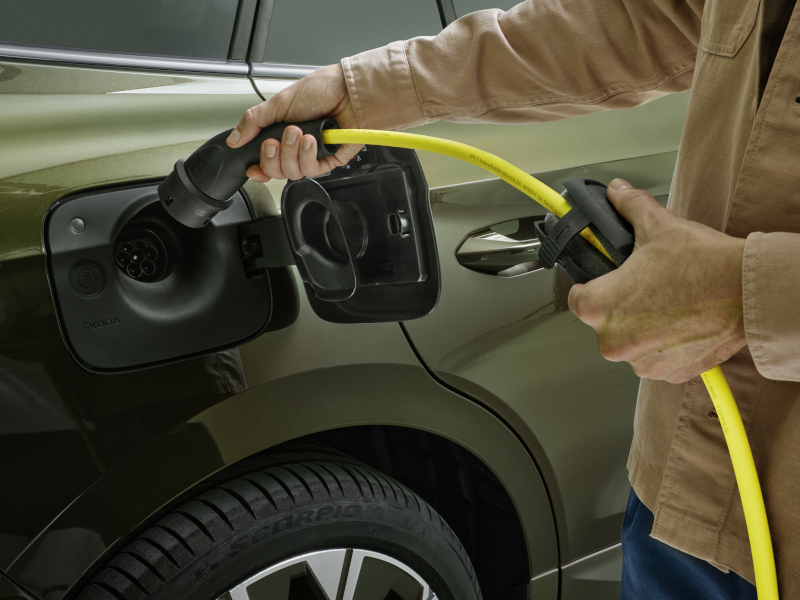 Skoda Vehicle with Charger Plugged in